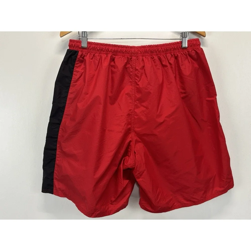 Nike Nylon Swim Trunks Shorts Sz X-Large Mens Red Black Y2K Grey Tag 8.5